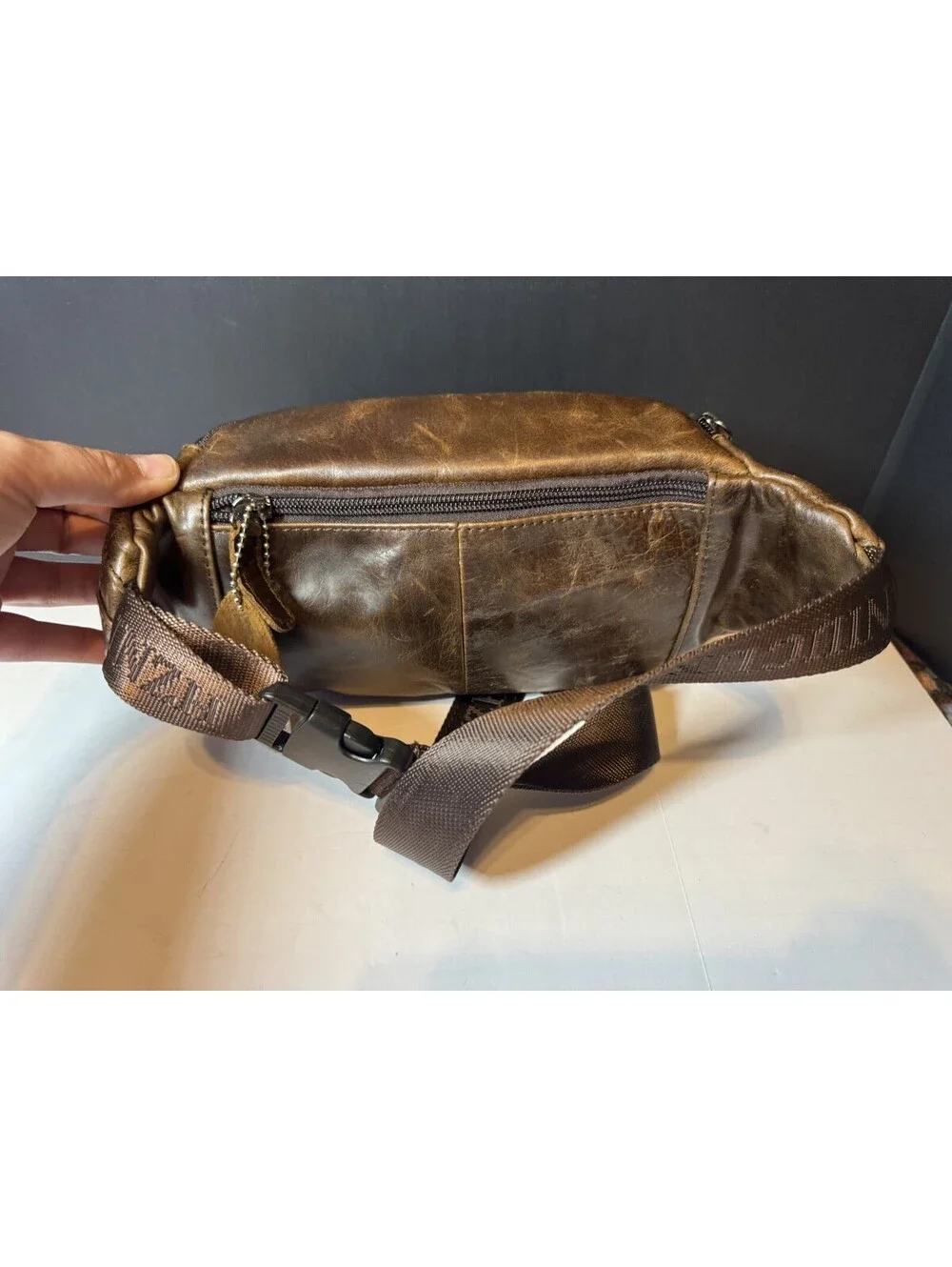 Genuine Leather NIUCUNZH Vintage Style Fanny Pack Waist Pack Brown NWOT